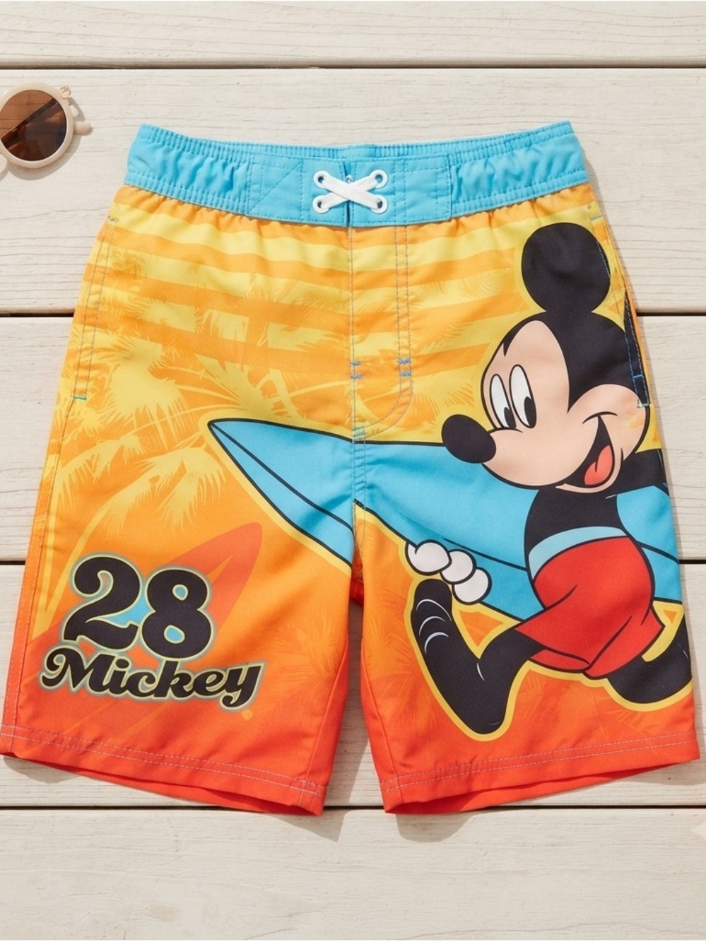 Disney Mickey Mouse Surf Swim Trunks Board Shorts Size 5T Tropical Beach